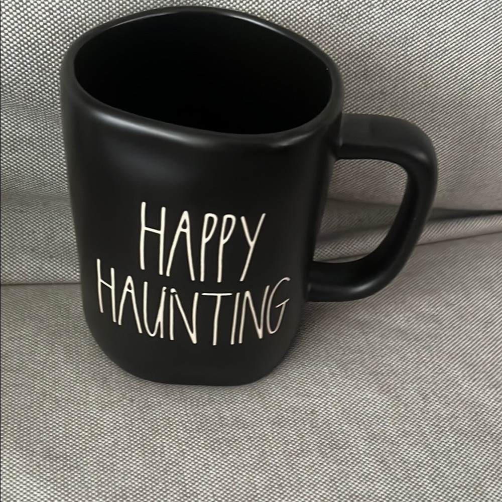 Rae Dunn Black "Happy Haunting" Ceramic Mug - Seasonal Home Dining